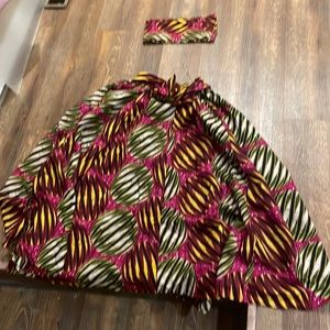Skirt with pocket and head band set xl